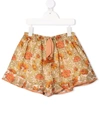 Zimmermann Floral-print Cotton Shorts In Green