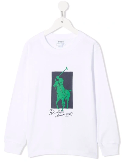 Ralph Lauren Kids' Logo-print Sweatshirt In White