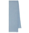 Brunello Cucinelli Metallic Cashmere-blend Scarf In Crystal Blue