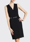 Akris V-neck Sleeveless Knit Midi Dress In Black