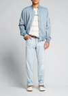 Brunello Cucinelli Cotton Two-way Zip Bomber Jacket In C6239 Aqua