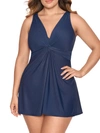 Miraclesuit Plus Size Marais Twist-front One-piece Swimsuit In Midnight