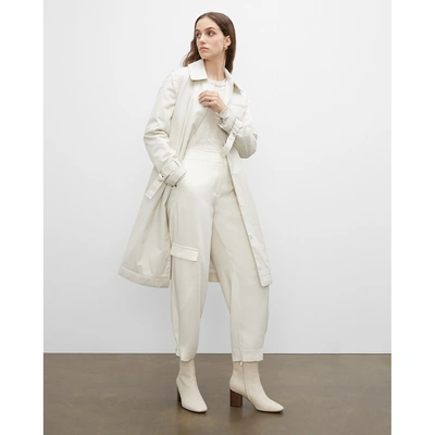 Club Monaco Washed Padded Trench Coat In Silver Birch