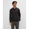 Club Monaco Refined Long Sleeve Polo In Caviar
