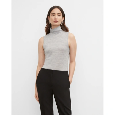 Club Monaco Julianna Wool-cashmere Turtleneck In Medium Heather Grey