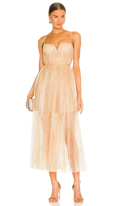 Sau Lee Selena Dress In Metallic Gold