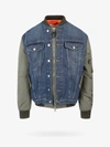 Alexander Mcqueen Denim Panelled Bomber Jacket In Blue