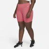 Nike One Women's Mid-rise 7" Bike Shorts In Archaeo Pink/white