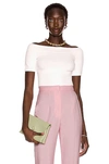 Alexander Mcqueen Off-the-shoulder Stretch-knit Top In Ivory