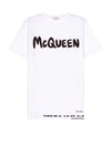 Alexander Mcqueen Mcqueen Grafitti Logo Cotton T-shirt In White