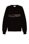 Alexander Mcqueen Black Embroidered Logo Sweatshirt