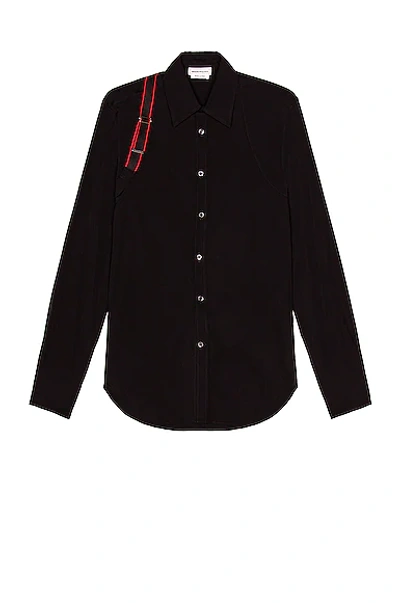 Alexander Mcqueen Logo Tape Harness Shirt In Black