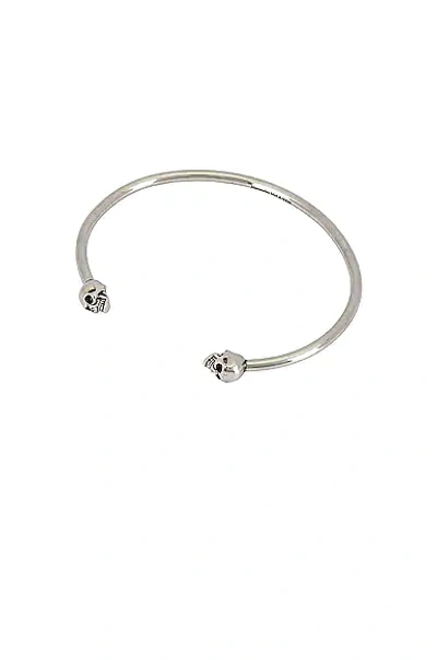 Alexander Mcqueen Thin Twin Bracelet In Silver