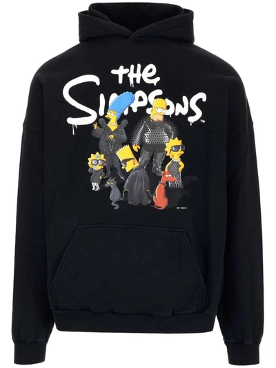 Balenciaga Black The Simpsons Edition Wide Fit Hoodie In Nero