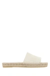 PRADA IVORY CANVAS SLIPPERS  WHITE PRADA DONNA 40