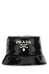Prada Cappello Da Pescatore In Paillettes Nere Donna