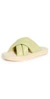 Proenza Schouler Float Crisscross Strap Slide Sandal In Pale Green