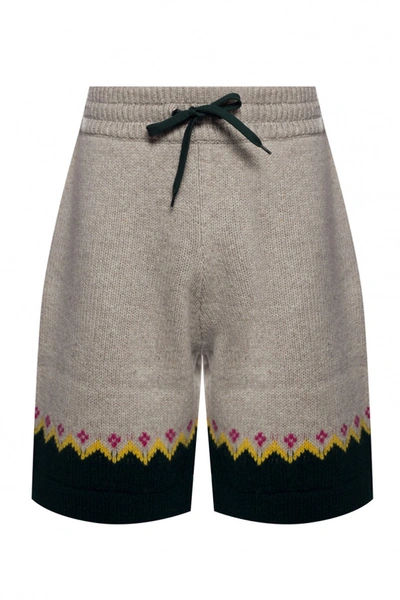 Burberry Mens Sesame Gunley Fair Isle Wool Drawcord Shorts, Size X-small In N,a