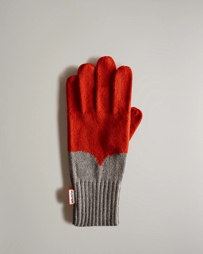 Hunter Moustache Gloves In Grey/red