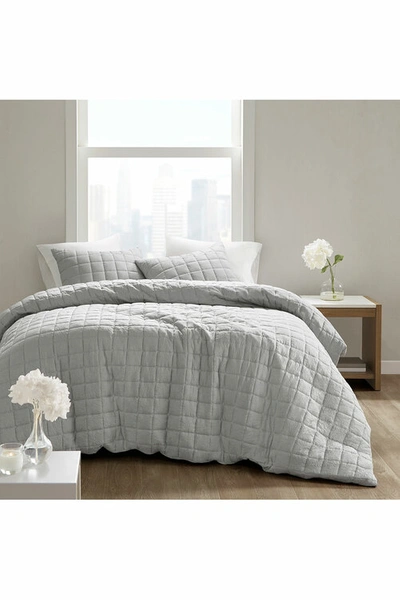 N Natori Natori Cocoon Quilt Top Grey Duvet Mini Set