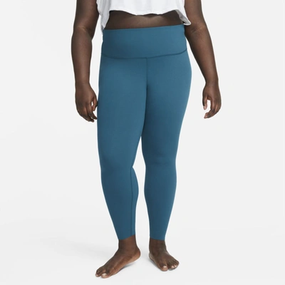 Nike Yoga Luxe Women's High-waisted 7/8 Infinalon Leggings In Midnight Turquoise,geode Teal