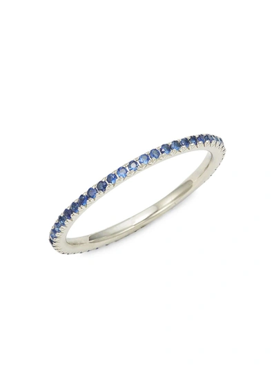 Nephora Women's 14k White Gold & Blue Sapphire Ring/size 6.5