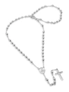 Anthony Jacobs Men's Stainless Steel Rosary Necklace In Neutral