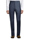 Santorelli Men's Flat-front Wool Pants In Medium Blue