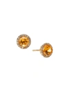 Effy Women's 14k Yellow Gold, Diamond & Citrine Earrings In Yellow Gold