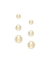 Saks Fifth Avenue Women's Set Of 3 14k Yellow Gold Ball Stud Earrings In Yellow Gold