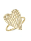 Saks Fifth Avenue Women's 14k Yellow Gold & Diamond Pavé Heart Ring In Yellow Gold