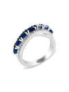 Effy Women's 14k White Gold, Natural Sapphire & Diamond Ring/size 7 In Sapphire