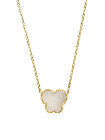 Effy Women's 14k Yellow Gold And Mother Of Pearl Butterfly Pendant Necklace