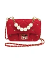 Badgley Mischka Women's Faux Pearl-embellished Quilted Crossbody Bag In Red