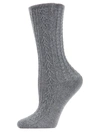 Memoi Women's Classic Day Cable-knit Crew Socks In Grey