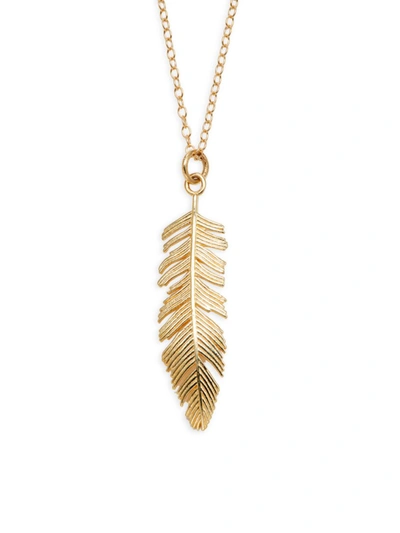 Saks Fifth Avenue Women's Feather 14k Yellow Gold Pendant Necklace