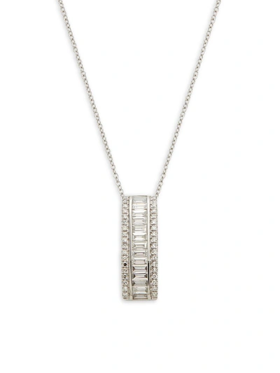 Effy Women's 14k White Gold & Diamond Pendant Necklace