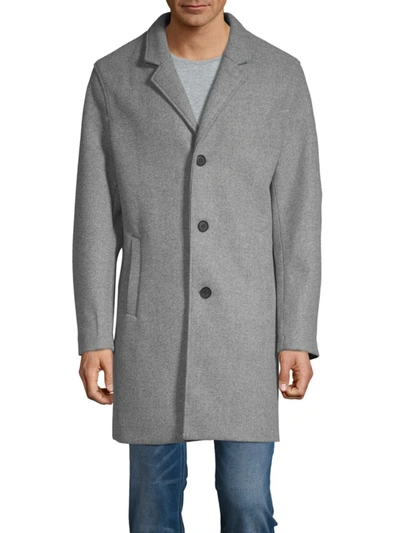 Cole Haan Men's Stretch-wool Topcoat In Light Grey