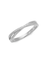 Saks Fifth Avenue Women's 14k White Gold & Diamond X Ring/size 7 In White Gold