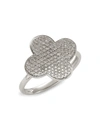 Saks Fifth Avenue Women's 14k White Gold & Diamond Clover Ring In White Gold