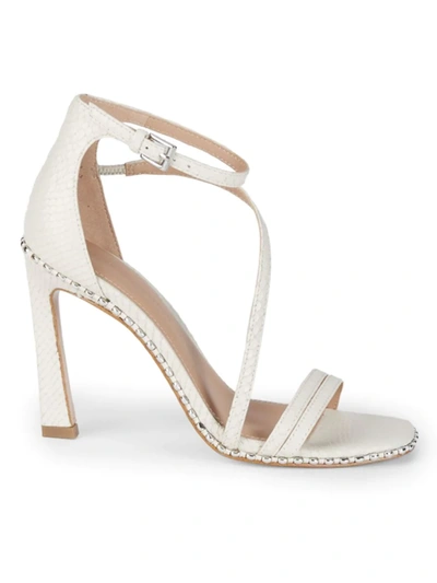 Bcbgeneration Women's Balina Snake-embossed Leather Sandals In White