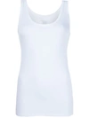 Majestic Scoop Neck Cotton Tank Top In Blanc