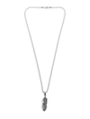 Eye Candy La Men's Stainless Steel Feather Pendant Necklace In Neutral