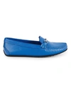 Saks Fifth Avenue Women's Buckled Leather Loafers In Blue