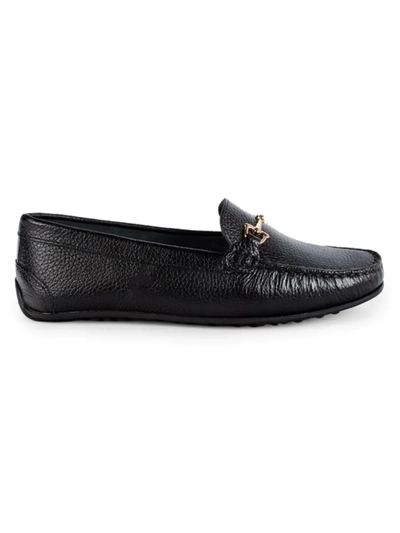 Saks Fifth Avenue Women's Leather Driving Bit Loafers In Black