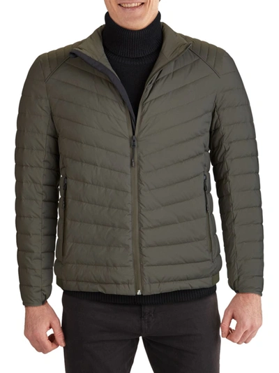 Cole Haan Stretch Quilted Jacket In Green