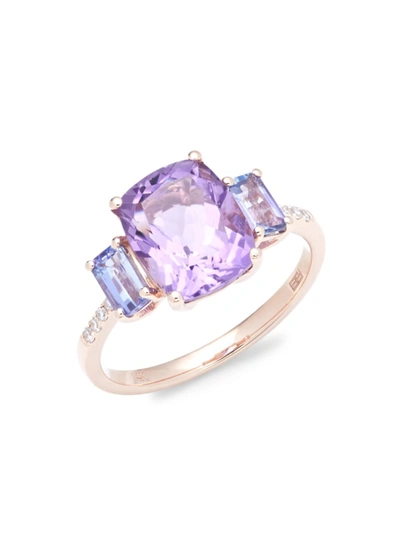Effy Women's 14k Rose Gold & Multi-stone Ring/size 7
