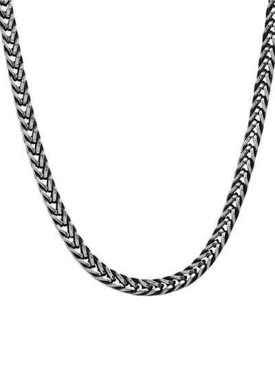 Anthony Jacobs Men's Oxidized Stainless Steel Wheat Chain Necklace/24" In Silver