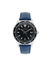 VERSACE MEN'S STAINLESS STEEL & LEATHER-STRAP WATCH