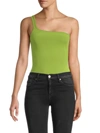 French Connection Women's Saachi One-shoulder Bodysuit In Lime Punch
